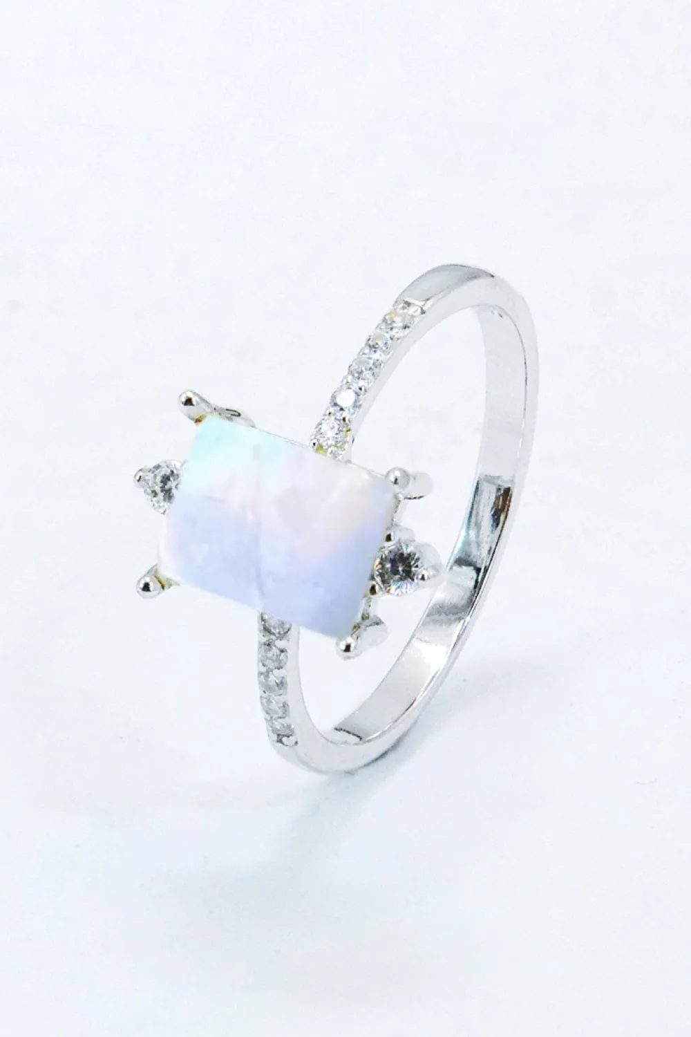 Sterling Silver Square Moonstone Ring