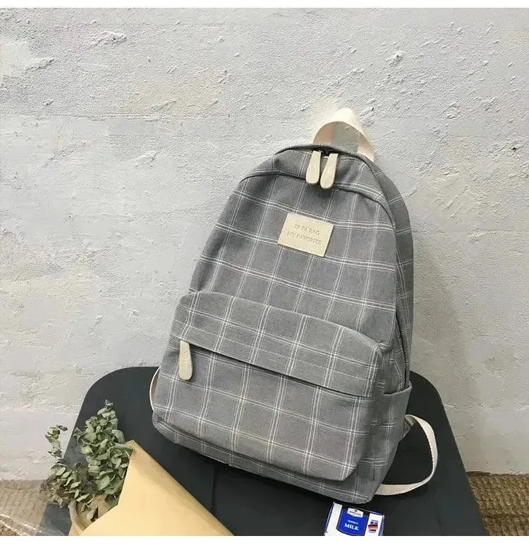 Striped Fashion Backpack for Teenage Girls