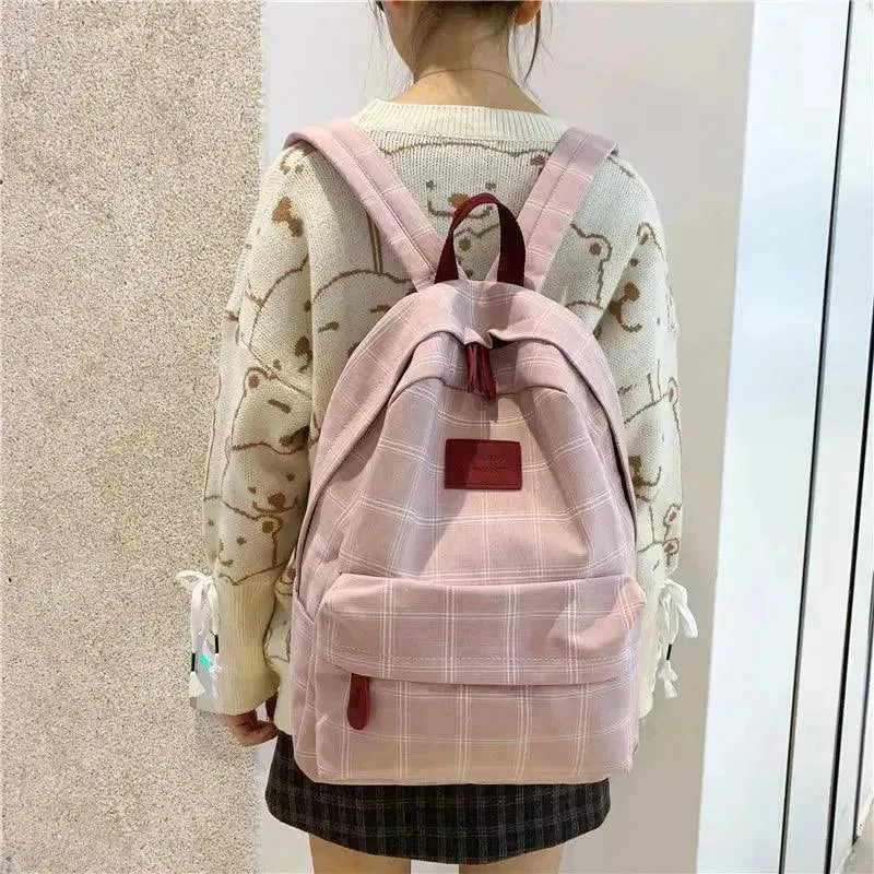 Striped Fashion Backpack for Teenage Girls