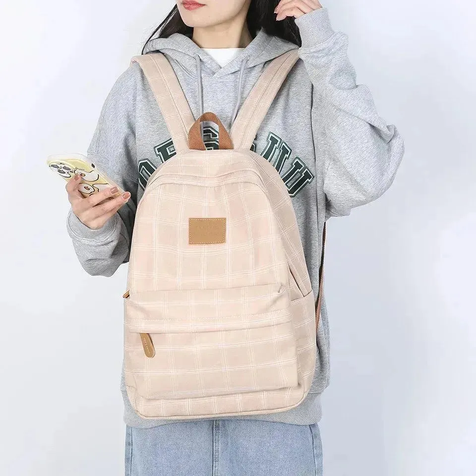 Striped Fashion Backpack for Teenage Girls
