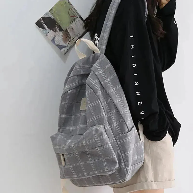 Striped Fashion Backpack for Teenage Girls