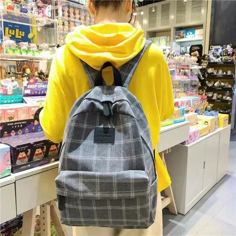 Striped Fashion Backpack for Teenage Girls