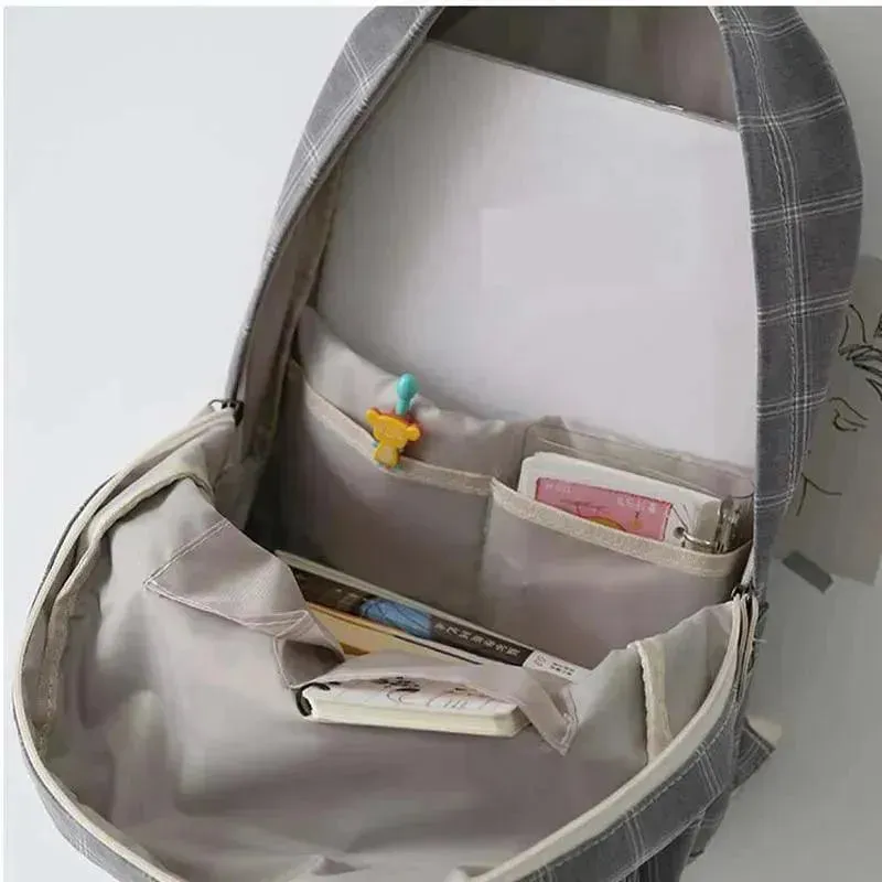 Striped Fashion Backpack for Teenage Girls