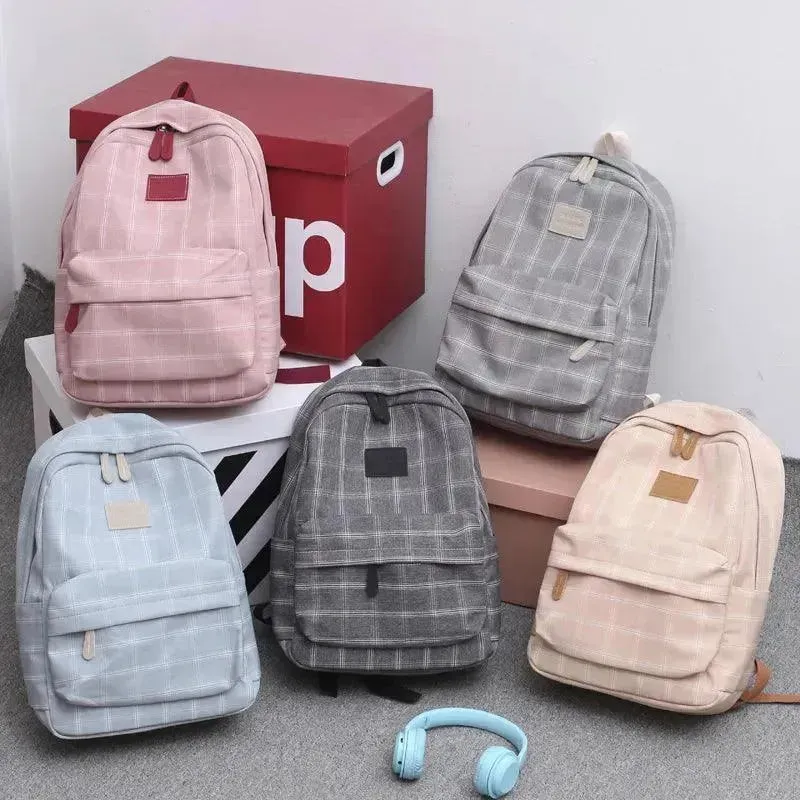 Striped Fashion Backpack for Teenage Girls