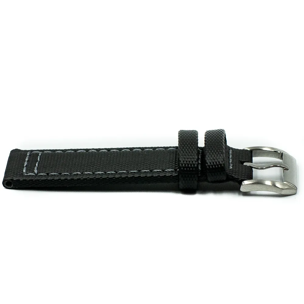 Tactical Sailcloth - Black (Grey Stitches)