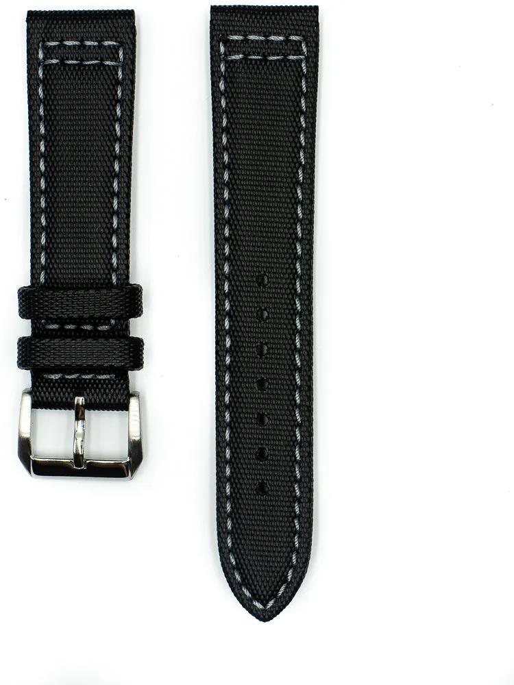 Tactical Sailcloth - Black (Grey Stitches)