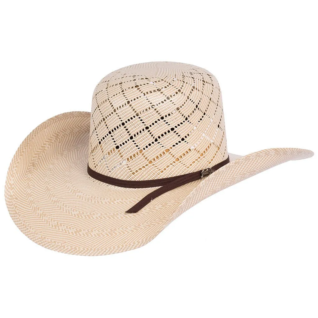 Tombstone Open Crown Diamond Pattern Cowboy Straw Hats