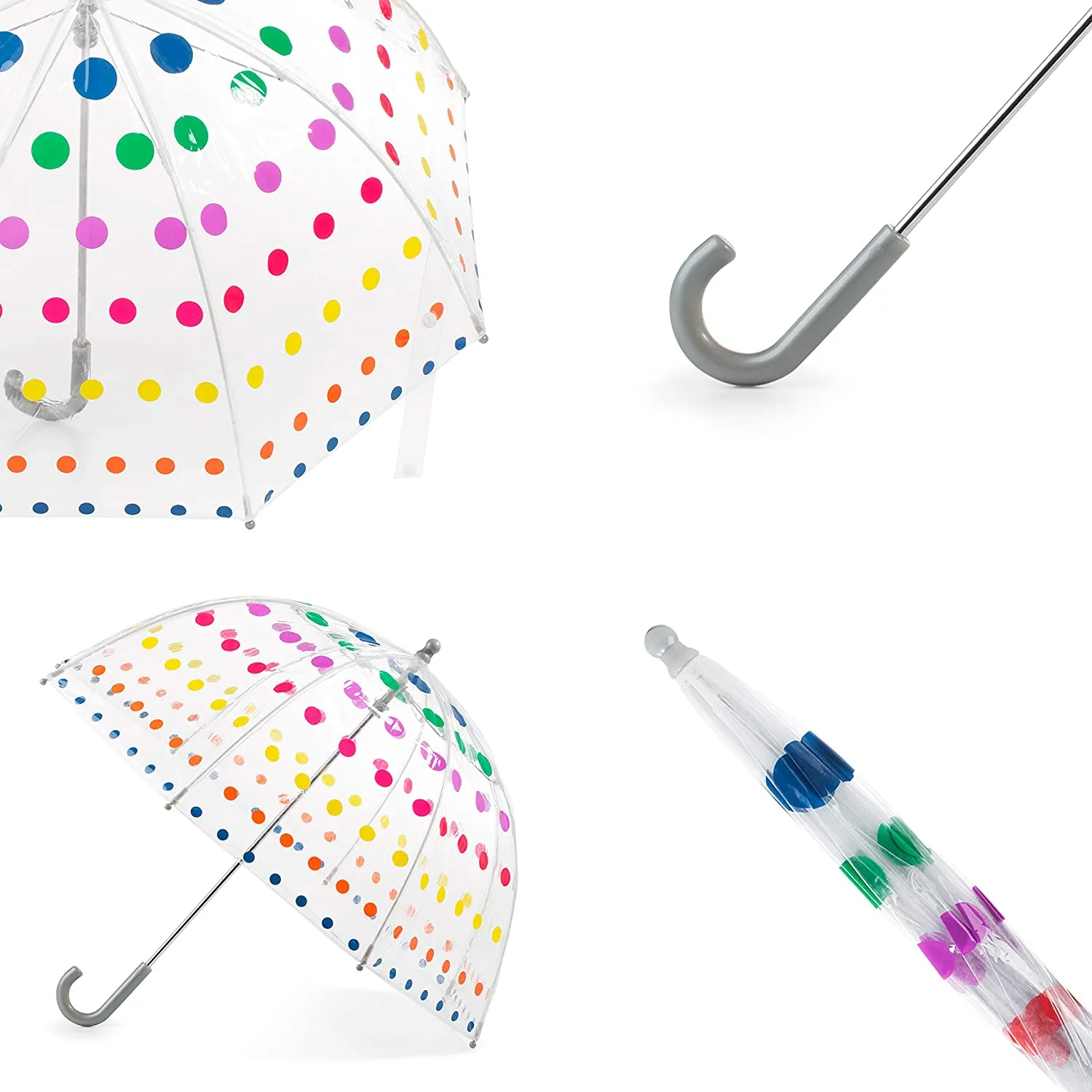 Totes Kids Clear Bubble Umbrella with Easy Grip Handle