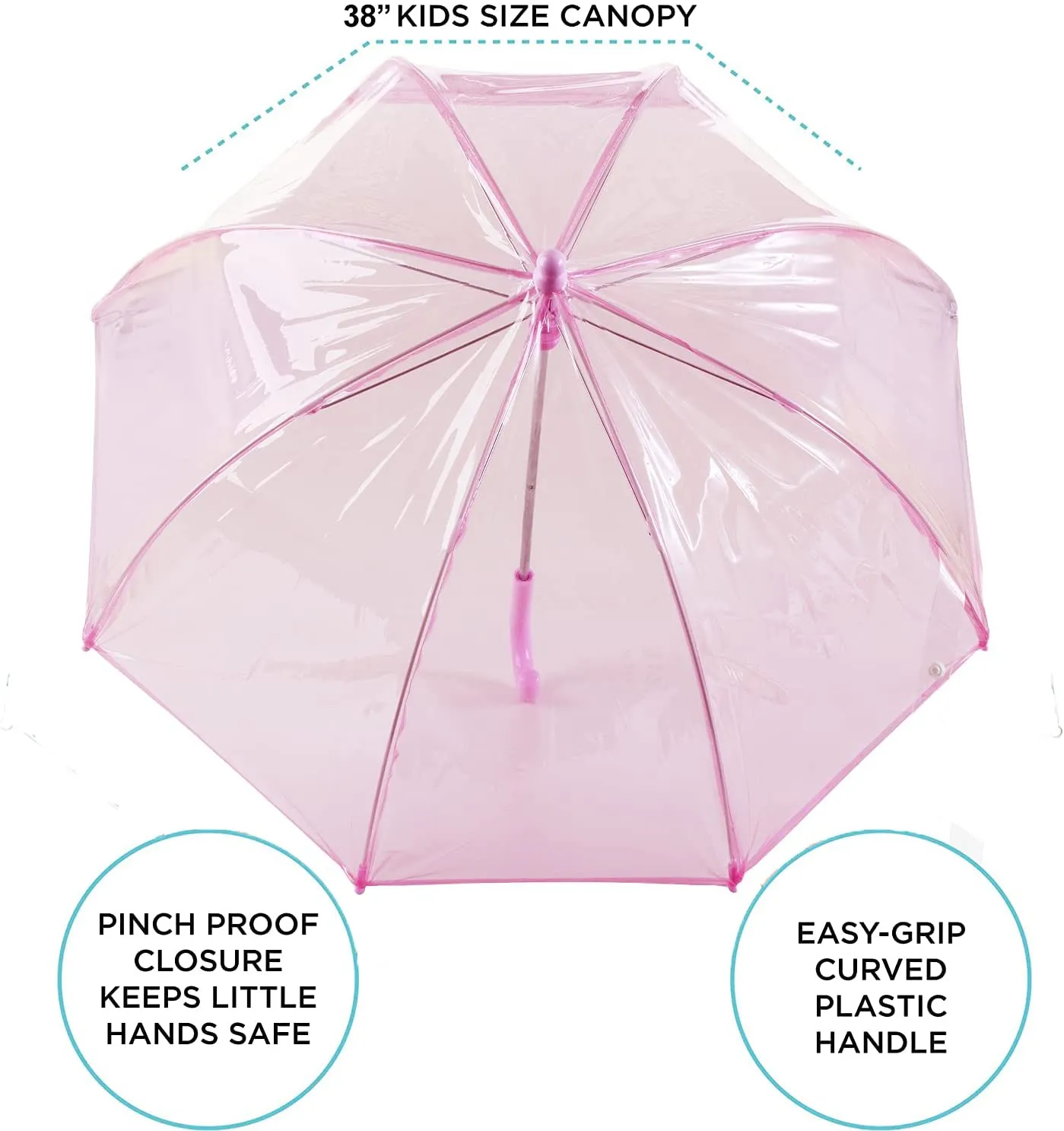 Totes Kids Clear Bubble Umbrella with Easy Grip Handle