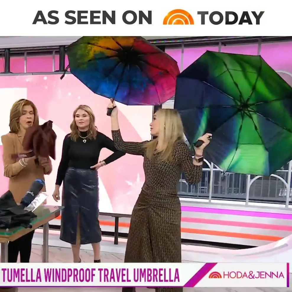 TUMELLA Strongest Windproof Travel Umbrella (Compact, Superior & Beautiful)