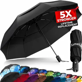 TUMELLA Strongest Windproof Travel Umbrella (Compact, Superior & Beautiful)