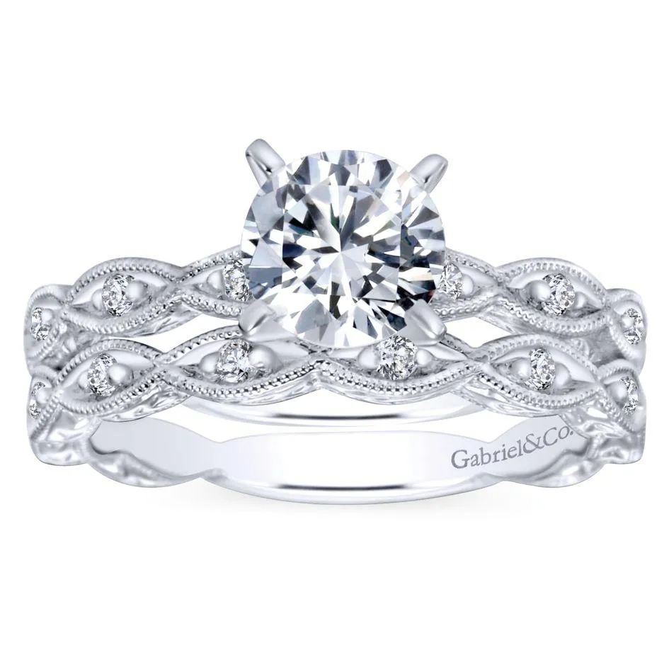 Victorian Marquise Shaped Station Diamond Ring .12 Cttw 183A