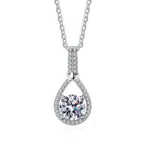 Water Drop Heart Moissanite Necklace Pendant