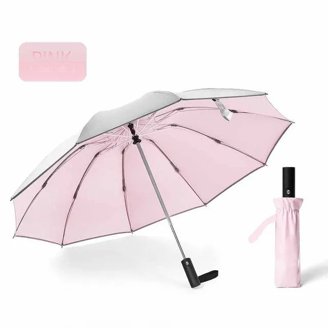 Windproof Automatic Folding Inverted Umbrella with Reflective Stripe