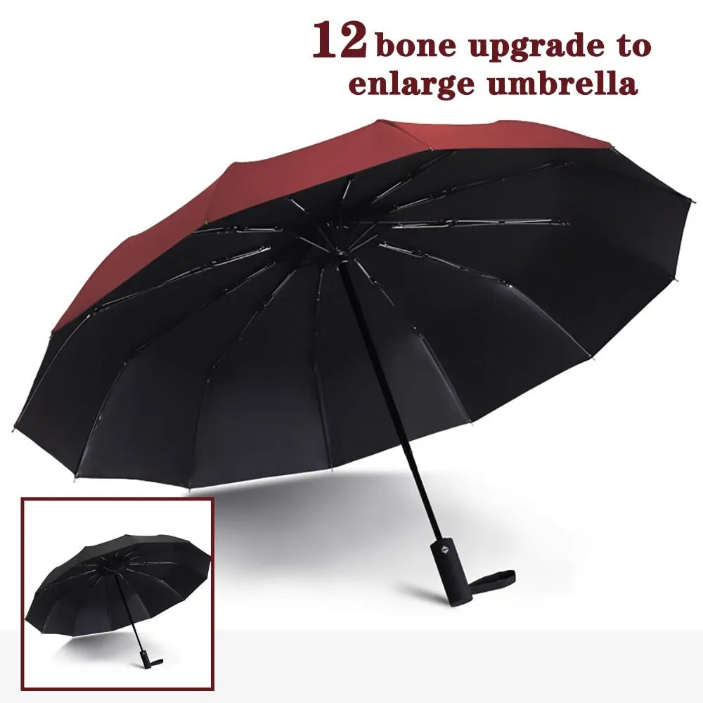 Windproof  Automatic Folding Umbrella Female Male Twelv Bone Car Luxury Large Business Umbrellas Men Rain Women Gift Parasol